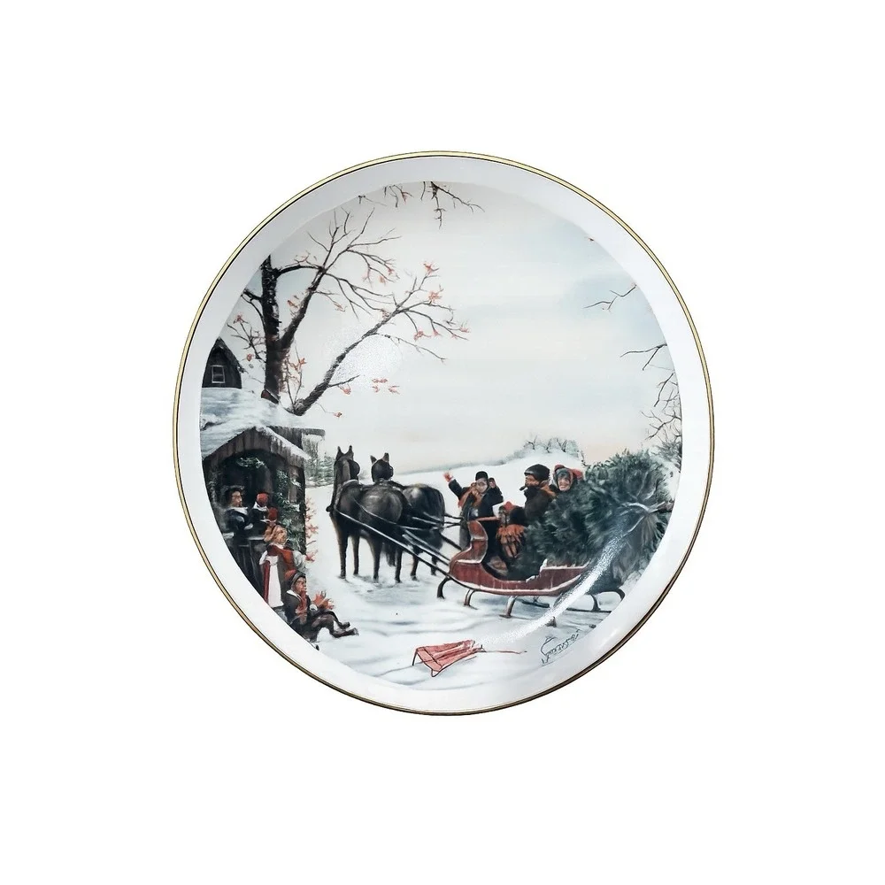 1988 Bringing Home The Family Christmas Tree Susan Sampson Plate Ltd Ed